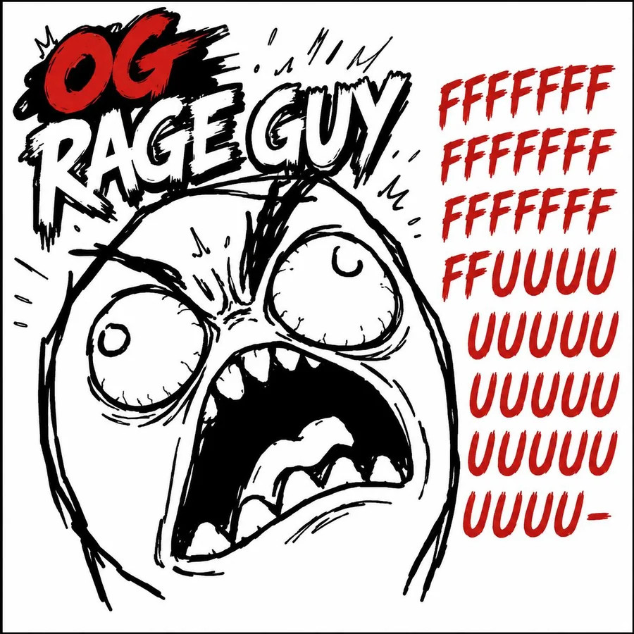 OG Rage Guy — original artwork by Dennis Versluis, U.S. Copyright Registration Case 1-15166573801, 2026